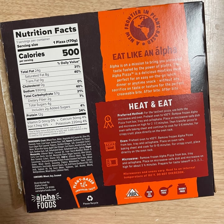 review photo of Alpha Foods Buffalo Chik’n alpha Pizza shared by @soularflare on 18 Apr 2021 - review