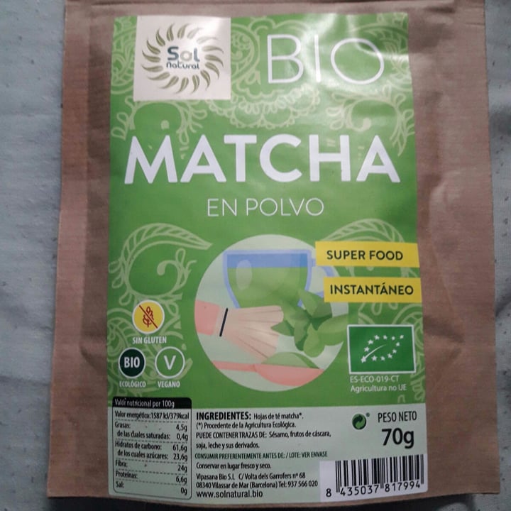 photo of Sol Natural Chocolate matcha y limón shared by @lidieta on  09 Mar 2021 - review