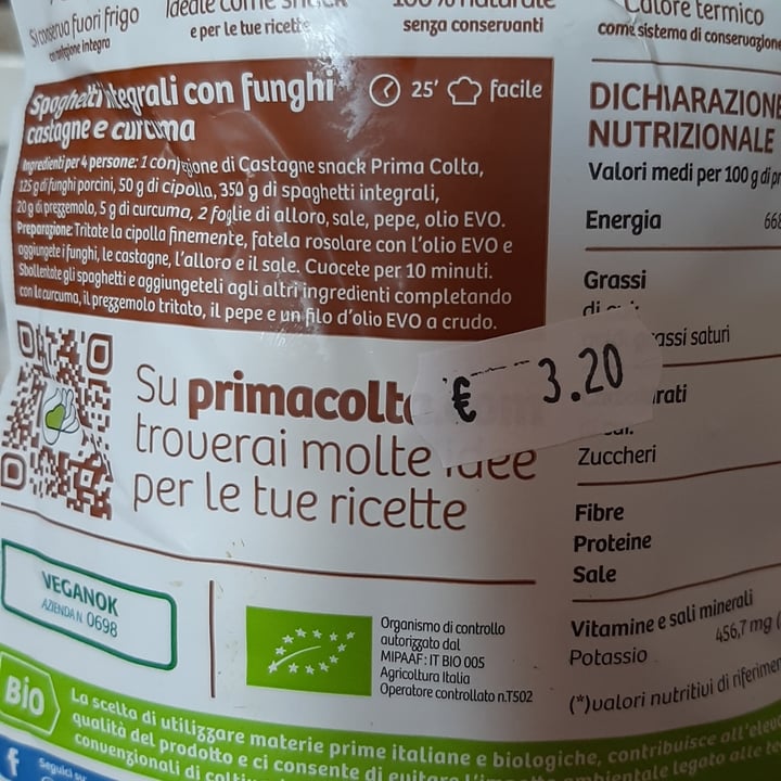 photo of prima colta natural smartfood Prima Colta castagne snack shared by @simona1969 on  08 Nov 2022 - review