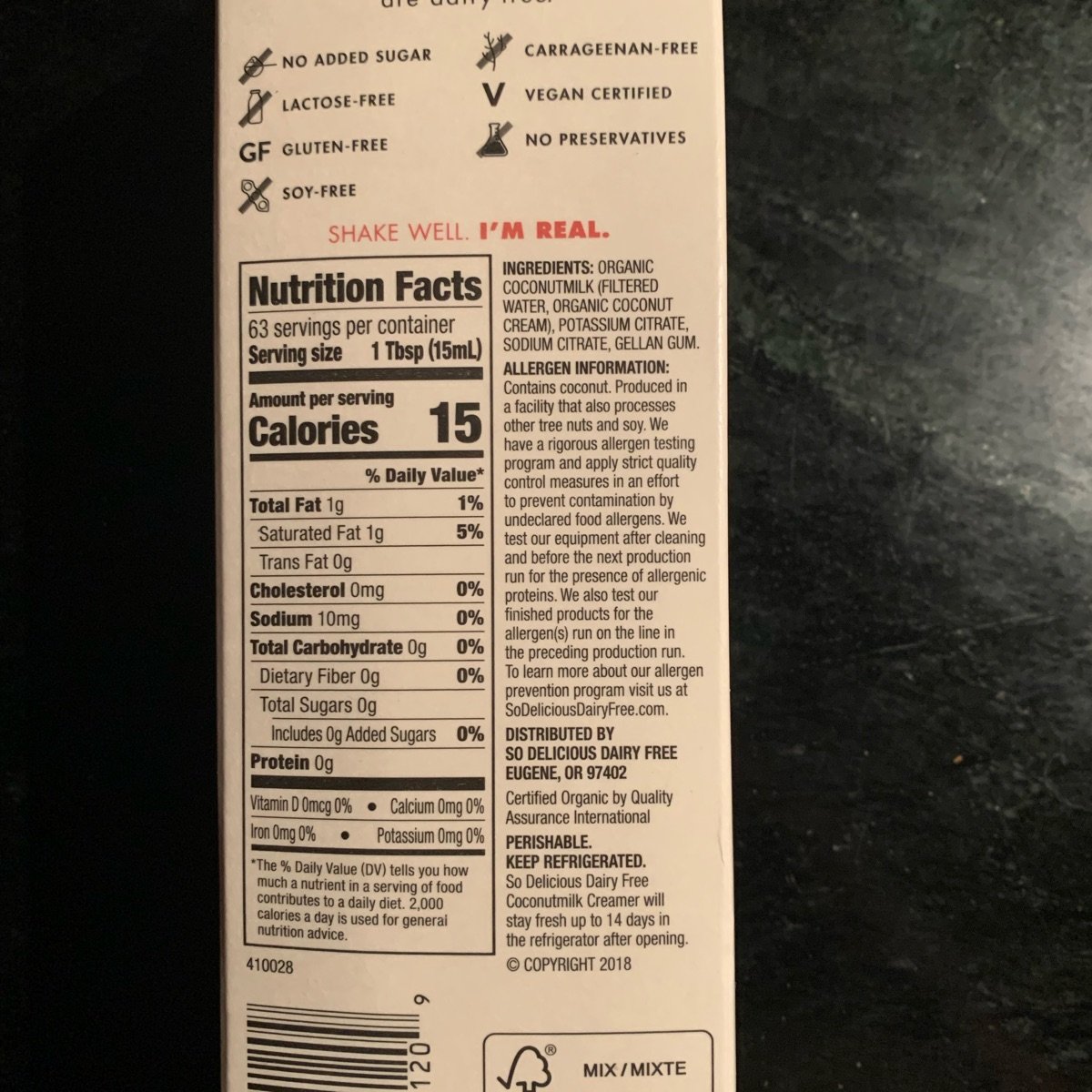 So Delicious Dairy Free Organic Coconut Milk Creamer Reviews abillion