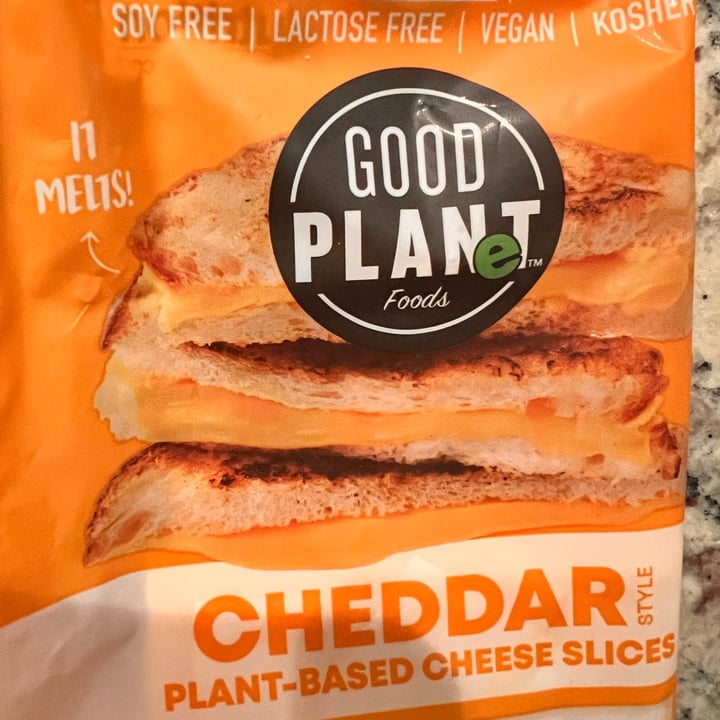 photo of Good Planet Foods Plant-Based Cheddar Cheese Slices shared by @emmalj on  10 Oct 2022 - review