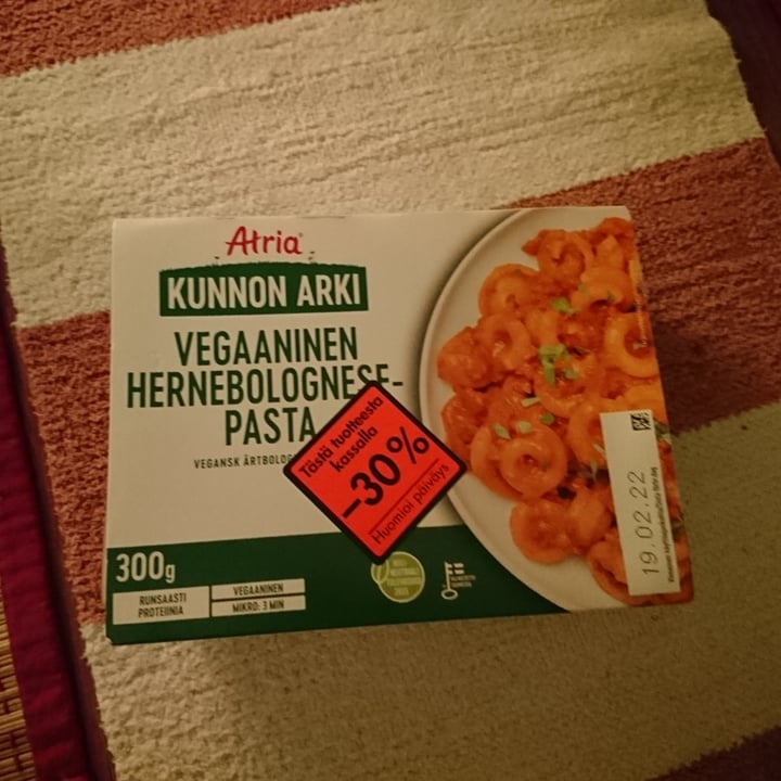 review photo of Atria Vegaaninen Hernebolognesepasta shared by @heidiio on 19 Feb 2022 - review
