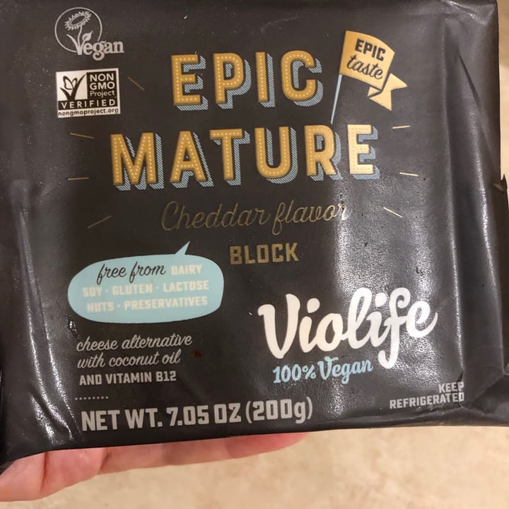 photo of Violife Epic Mature Cheddar Block shared by @mbr on  14 Sep 2021 - review