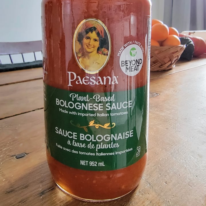 photo of Paesana Plant-Based Bolognese Sauce with Beyond Meat shared by @nowgivememybones on  14 Nov 2021 - review