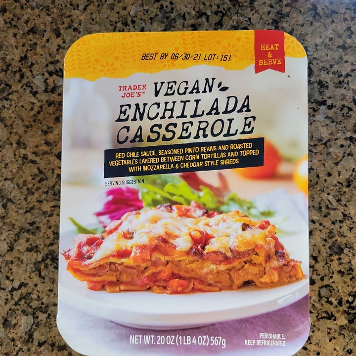 photo of Trader Joe's Vegan Enchilada Casserole shared by @lalastorm on  09 Jul 2021 - review