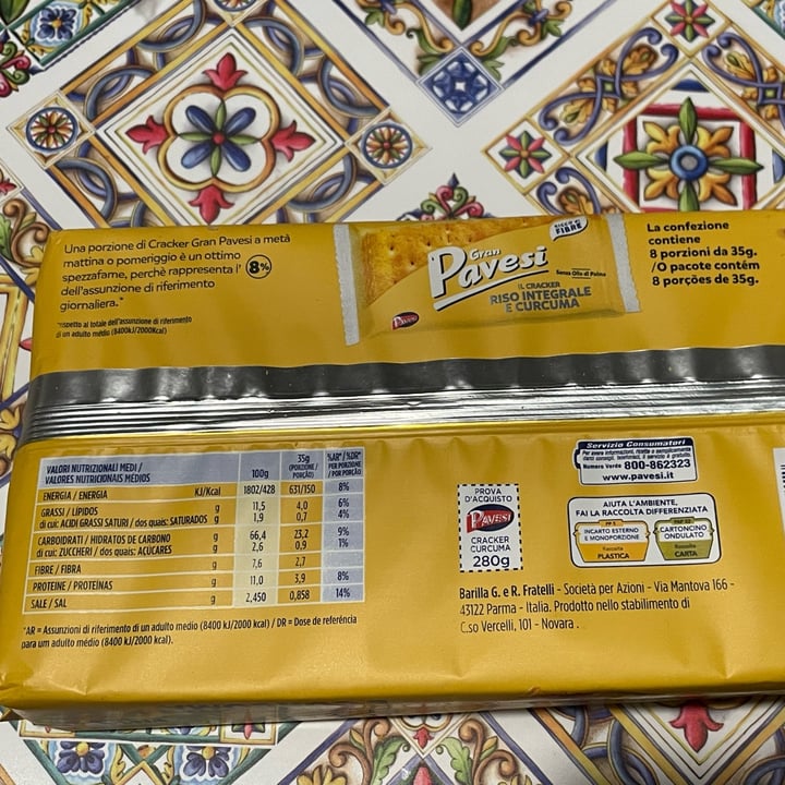 review photo of Gran pavesi Cracker riso integrale e curcuma shared by @chiararesti on 27 Nov 2022 - review