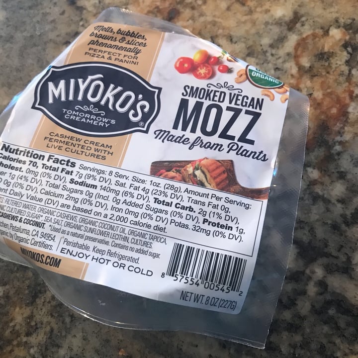 photo of Miyoko's Creamery Smoked Vegan Mozz shared by @rikihiggins on  24 May 2019 - review