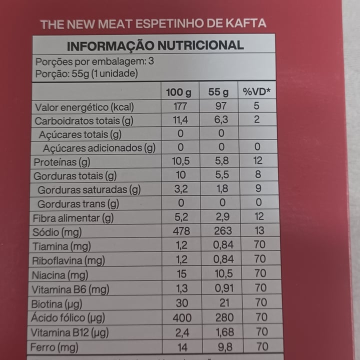 photo of The New Meat espetinho de Kafta shared by @michelleciascavegan on  18 Oct 2022 - review