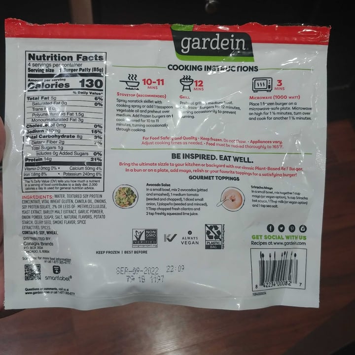 photo of Gardein Be’f Burger shared by @livewithintegrity on  23 Feb 2022 - review