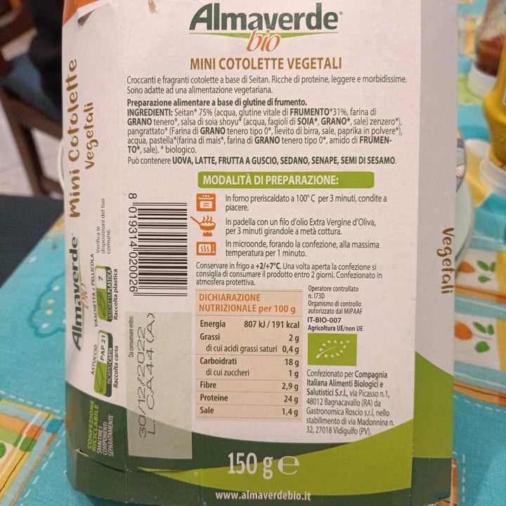 photo of Almaverdebio Mini cotolette vegetali shared by @arielasalcini on  10 Dec 2022 - review