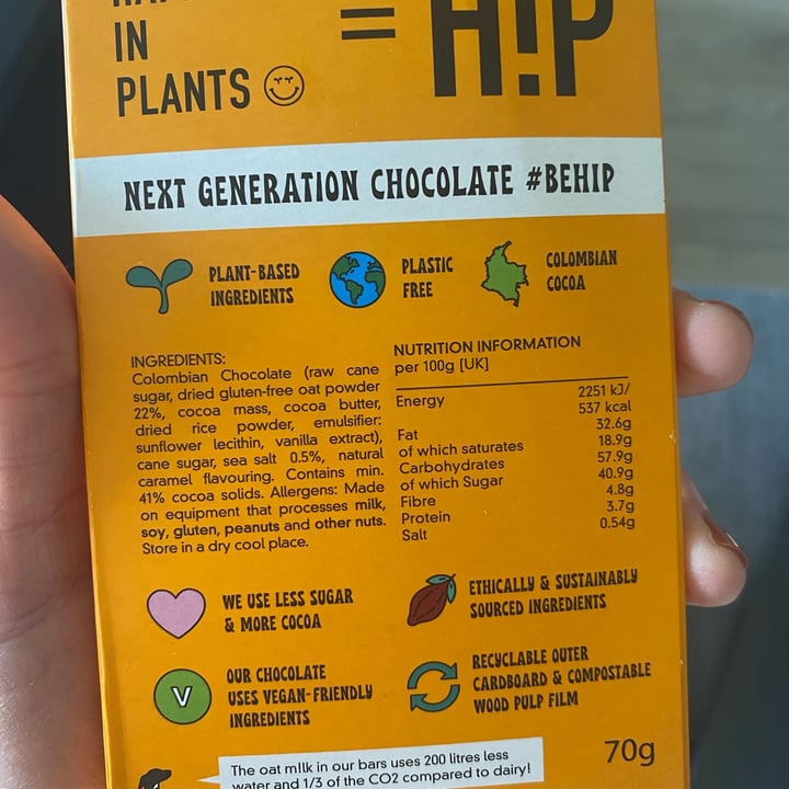 photo of HIP (H!P) Salted Caramel Oat M!lk Chocolate Bar shared by @sunnycaribbeanvegan on  18 Apr 2022 - review