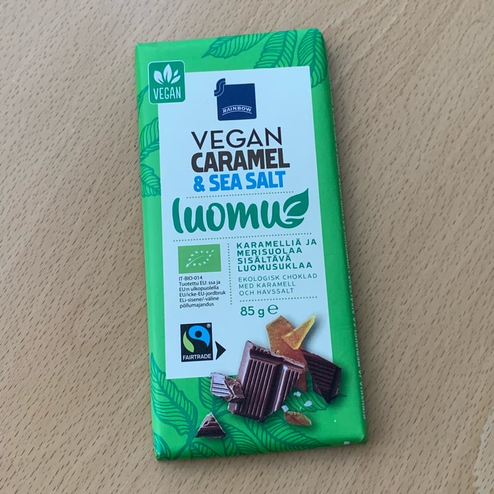 review photo of Rainbow Vegan Caramel & Sea salt chocolate shared by @yolkyb on 20 Apr 2022 - review