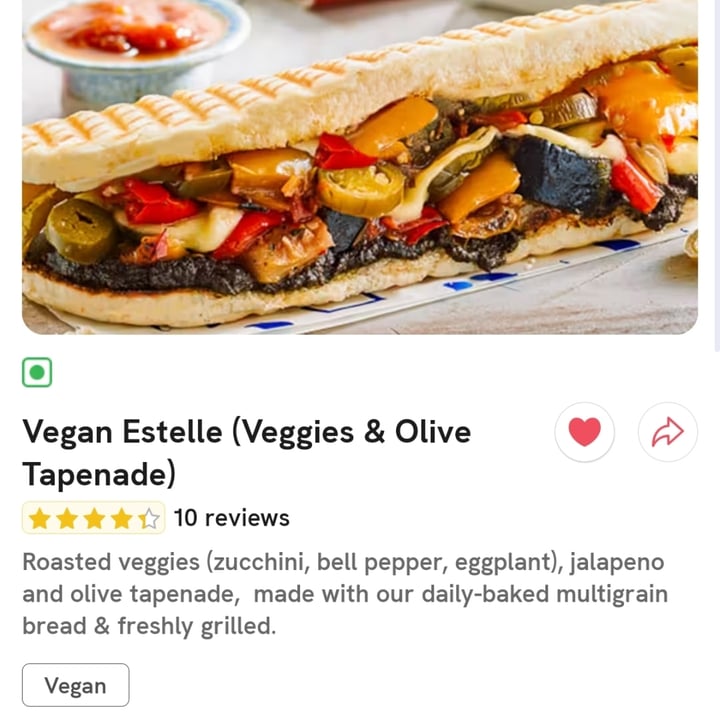 photo of Paris Panini - French Street Food Vegan Estelle (Veggies And Olives Tapenade) shared by @anweshagoel on  29 Sep 2022 - review