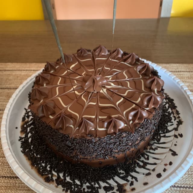 Foto do prato “Bolo trufado vegano”
