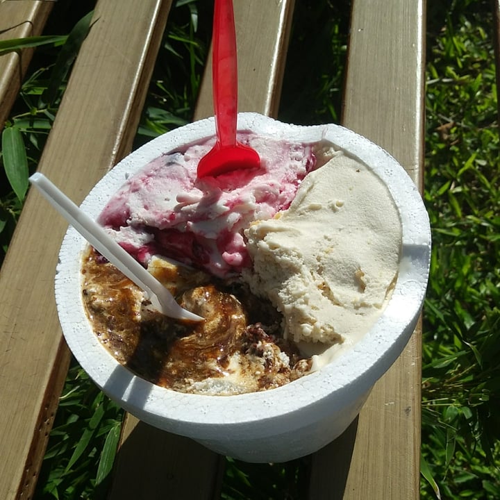 review photo of Mileto Helados Helado vegano de cheesecake con frutos rojos, mantecol y tramontana shared by @brendaflowers on 02 May 2021 - review