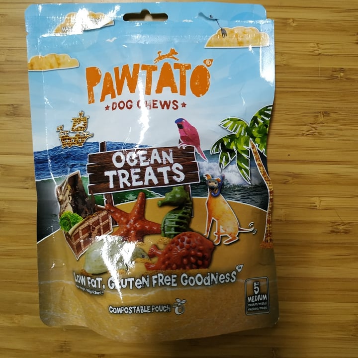 photo of Pawtato Dog chews Ocean treats shared by @tomatoandpotatovegan on  20 Feb 2021 - review
