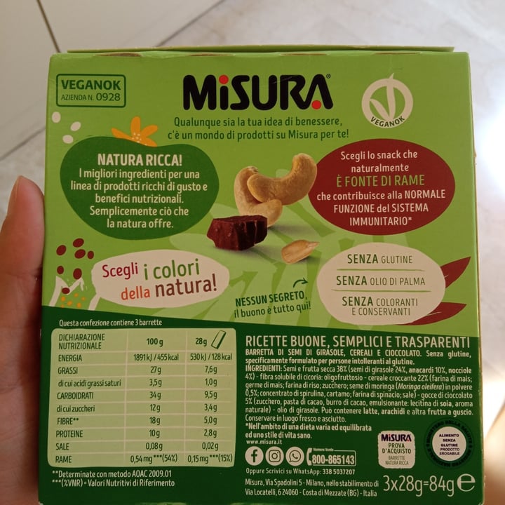 review photo of Misura Barrette Semi Di Girasole, Anacardi E Cioccolato shared by @morganafregonese on 22 Aug 2022 - review