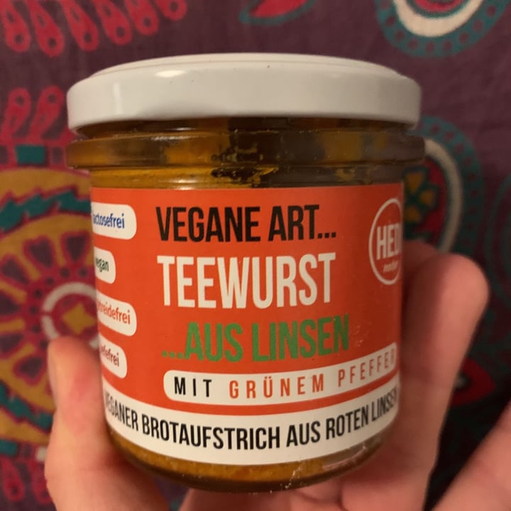 photo of Hedi Naturkost Vegane Art Teewurst mit grünem Pfeffer shared by @monavegana on  11 Mar 2021 - review