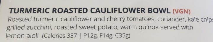 review photo of Health Freak Cafe Applecross Turmeric Roasted Cauliflower Bowl shared by @debzeedoo on 27 Dec 2019 - review