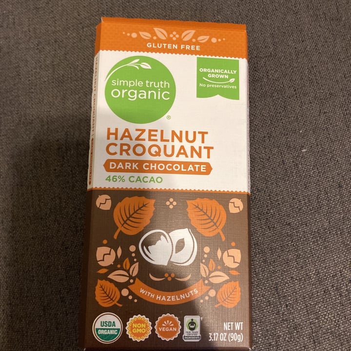 photo of Simple Truth Hazelnut Croquant Dark Chocolate shared by @veganosaventureros on  03 Feb 2021 - review