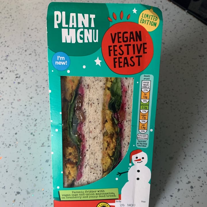 photo of Plant Menu Vegan Festive Feast Sandwich shared by @vegneve on  30 Nov 2020 - review