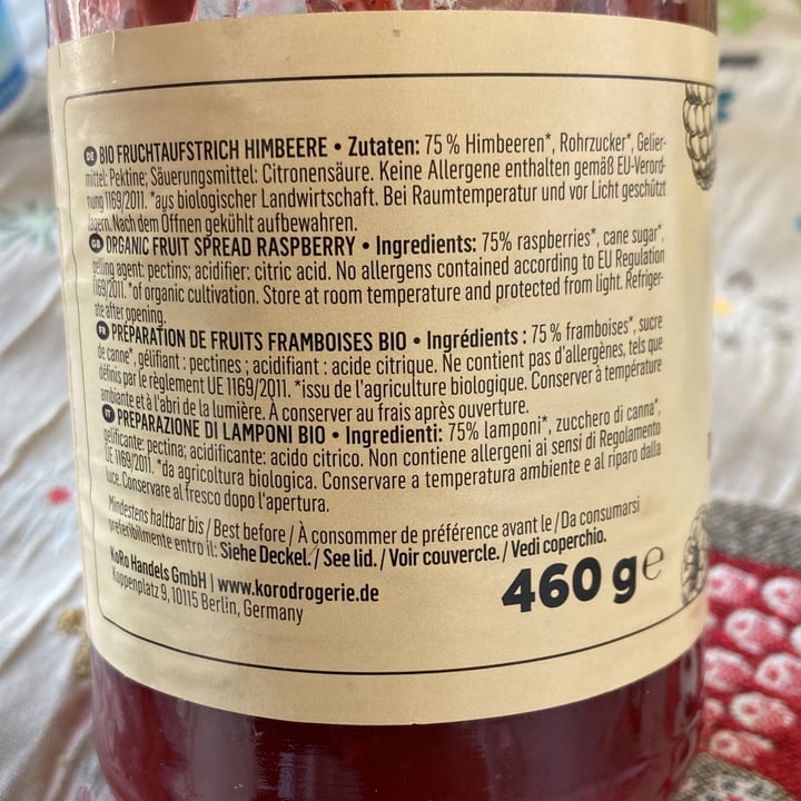 photo of Koro Marmellata di lamponi shared by @apprendistaveg on  16 Apr 2022 - review