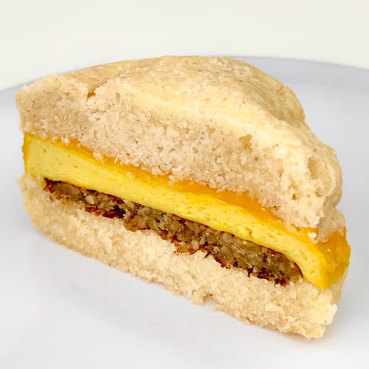photo of Petunia's Pies & Pastries Sausage, Egg, & Cheese Breakfast Sandwich shared by @pdxveg on  09 Apr 2022 - review