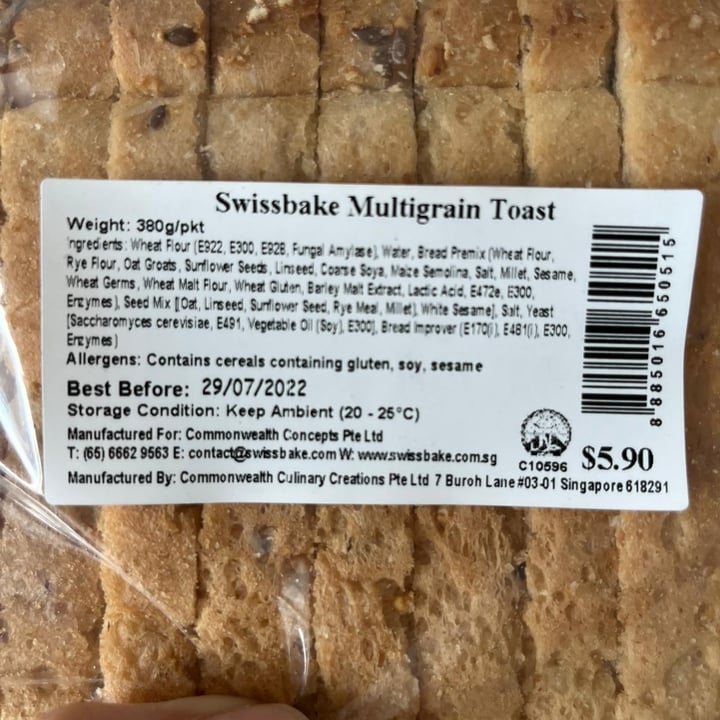 photo of Swissbake Multigrain loaf shared by @mushroomtarian on  01 Aug 2022 - review