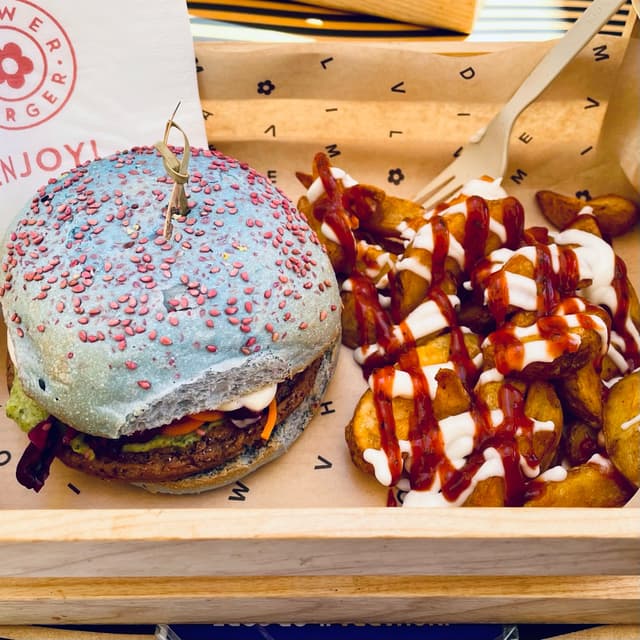 Foto do prato “I Puffi burger”