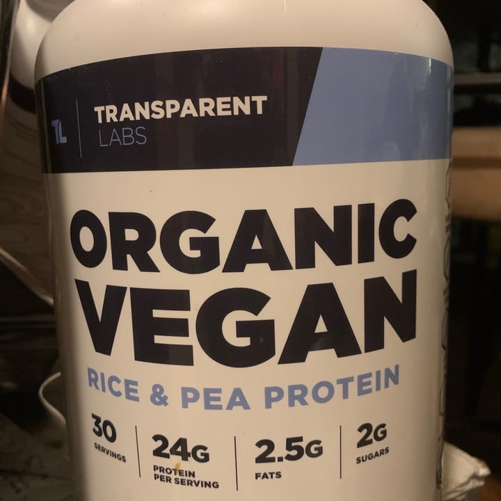 photo of Transparent Labs Organic Vegan Rice And Pea Protein shared by @ecorbin on  01 Jan 2021 - review
