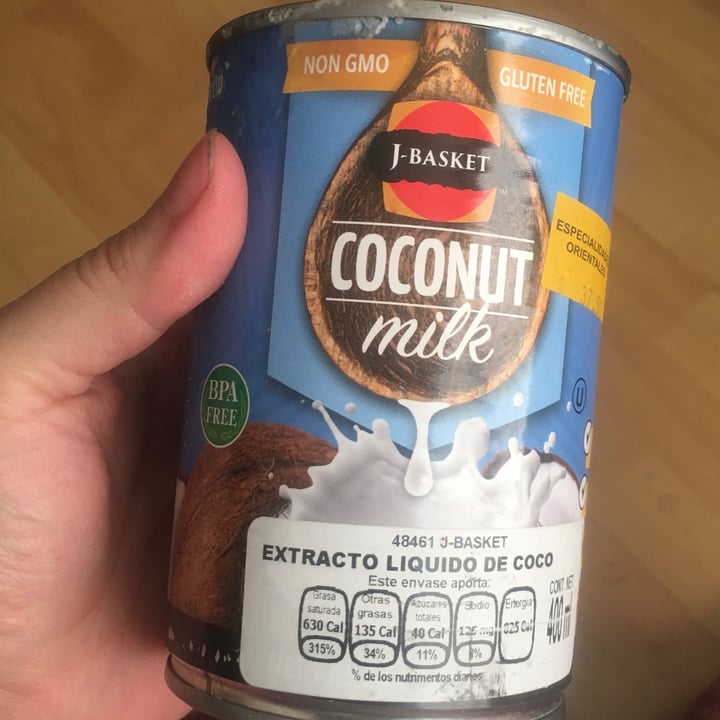 photo of J-Basket Coconut milk shared by @lafoodievegana on  15 Jun 2020 - review