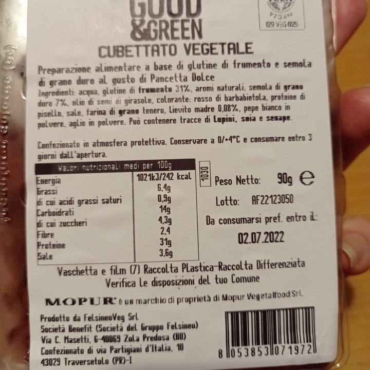 photo of Good and green Cubetti vegetali Pancetta shared by @mviolet on  10 Jun 2022 - review