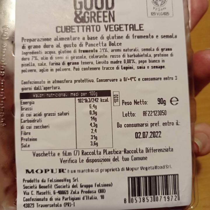 review photo of Good and green Cubetti vegetali Pancetta shared by @mviolet on 10 Jun 2022 - review