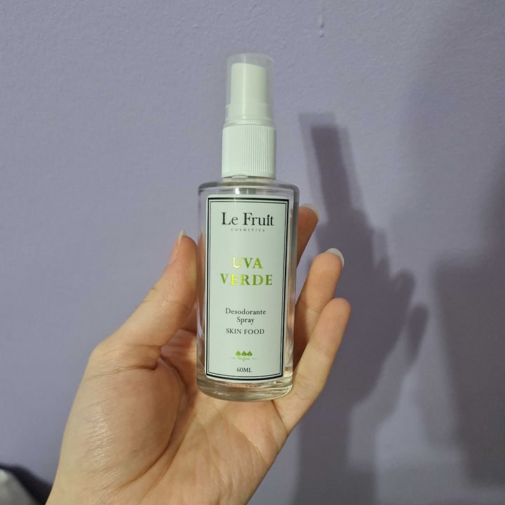 photo of Le fruit Cosmetics Desodorante Spray Uva Verde shared by @stefontoura on  25 Apr 2022 - review