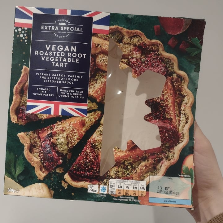 photo of Asda extra special Roasted root vegetable tart shared by @thedappervegan on  04 Jan 2022 - review