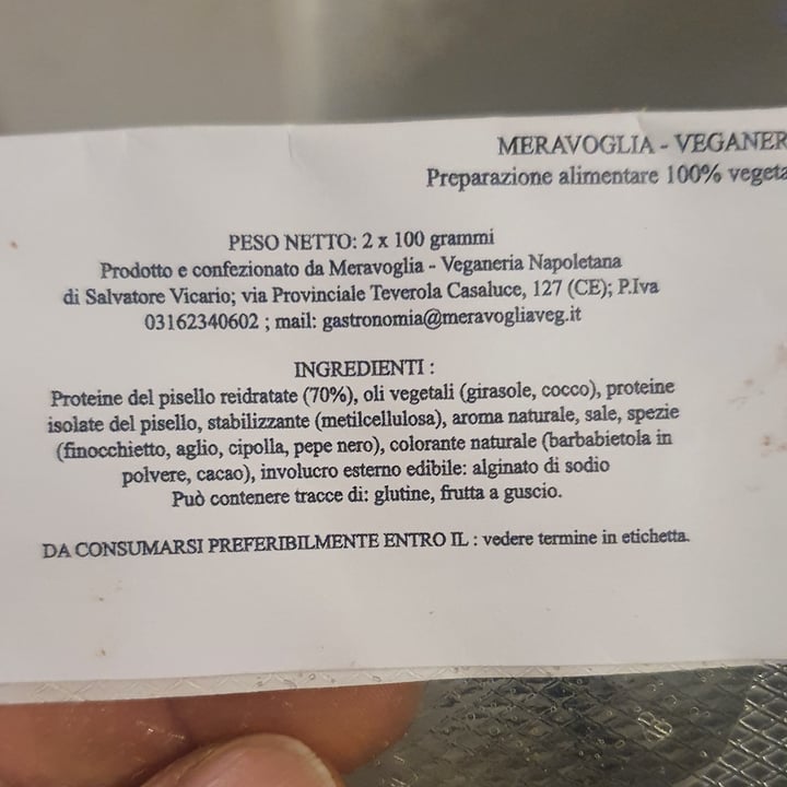 photo of Meravoglia Veganeria Napoletana Salsiccia Meravogliosa Napoletana shared by @manuela78 on  16 Mar 2022 - review