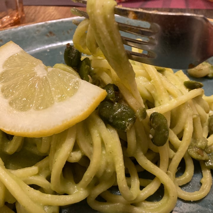 photo of Rifugio Romano Spaghettoni con crema di fave, menta e scorza di limone shared by @littleflame on  12 May 2022 - review
