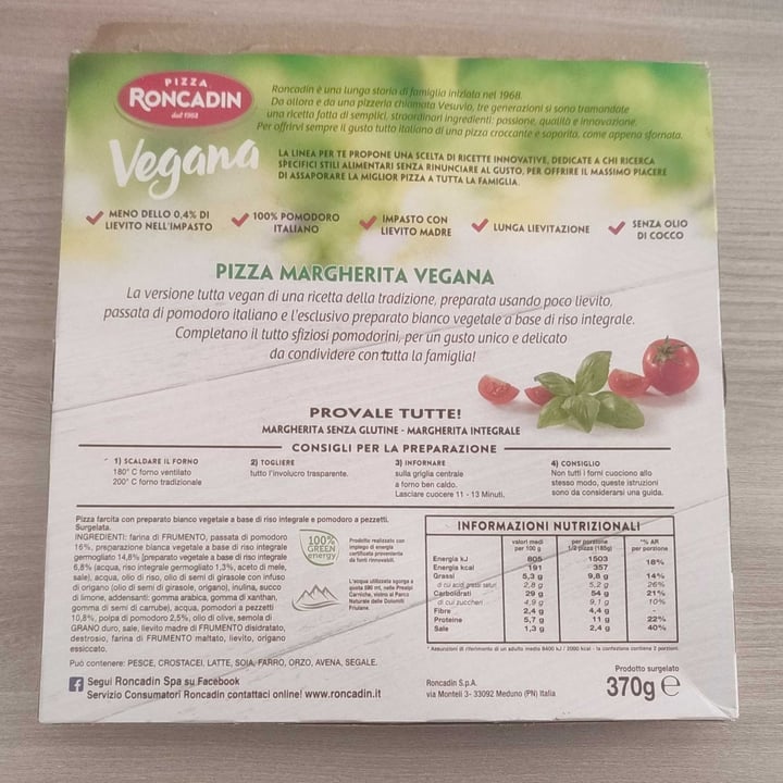 review photo of Pizza roncadin Pizza margherita shared by @giuliagoolia on 27 Apr 2022 - review