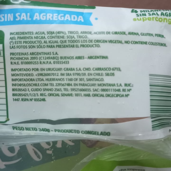 photo of Vegetalex Milanesas De Soja Sin Sal Agregada shared by @sofi1 on  06 Jul 2022 - review