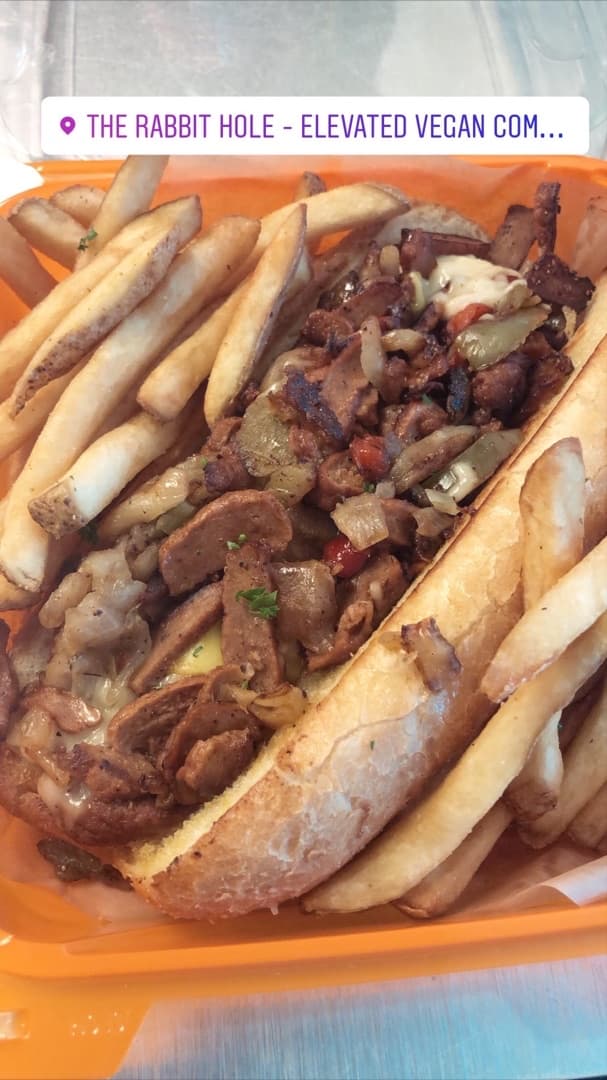 Photo of the dish “"The answer" Philly Cheese Steak Sub And Fries”