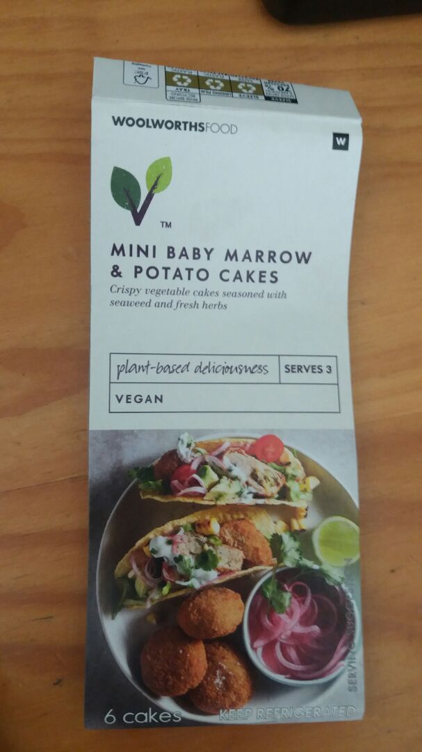 photo of Woolworths Food Mini baby marrow and potato cakes shared by @talthegreenteacher on  06 Mar 2020 - review