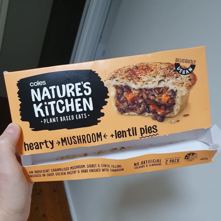 photo of Coles Nature's Kitchen Hearty Mushroom Lentil Pies shared by @monaperry on  11 Jan 2022 - review