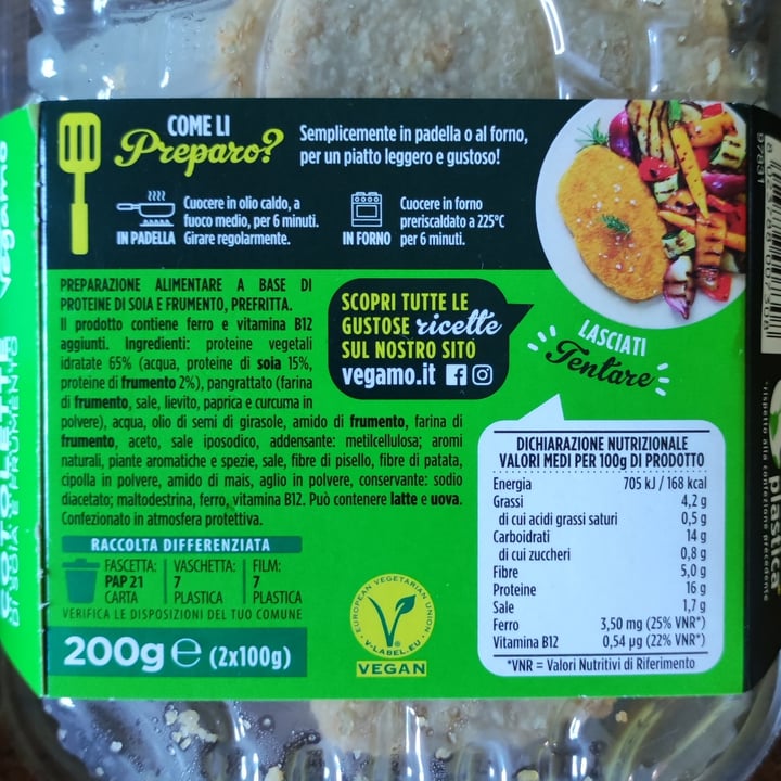 photo of Vegamo Cotolette di soia e frumento shared by @alessiaobert on  26 Oct 2022 - review
