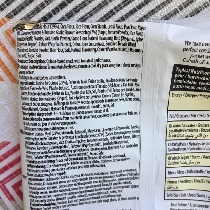photo of Eat Real Sundried Tomato & Roasted Garlic Flavour Quinoa Chips  shared by @taz on  22 Mar 2021 - review