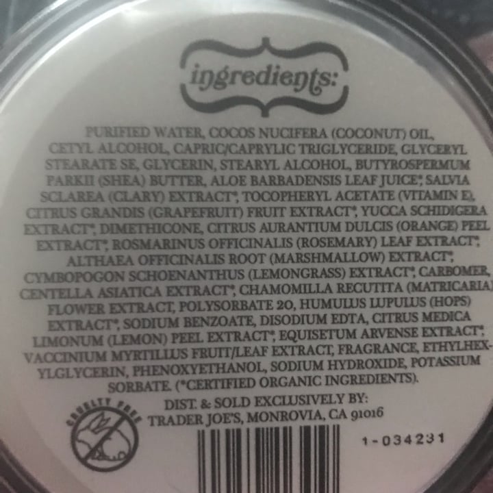 review photo of Trader Joe's Coconut Body Butter shared by @veganlibrarian on 03 Jan 2022 - review