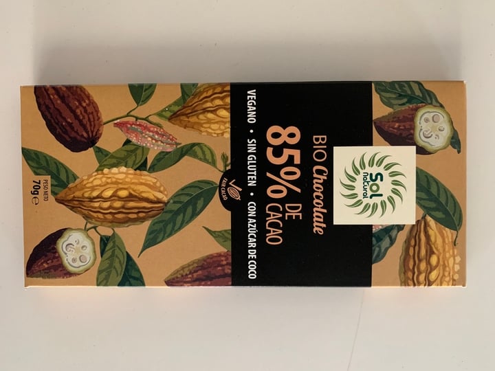 photo of Sol Natural Bio Chocolate 85% Cacao shared by @marturski on  20 Feb 2020 - review