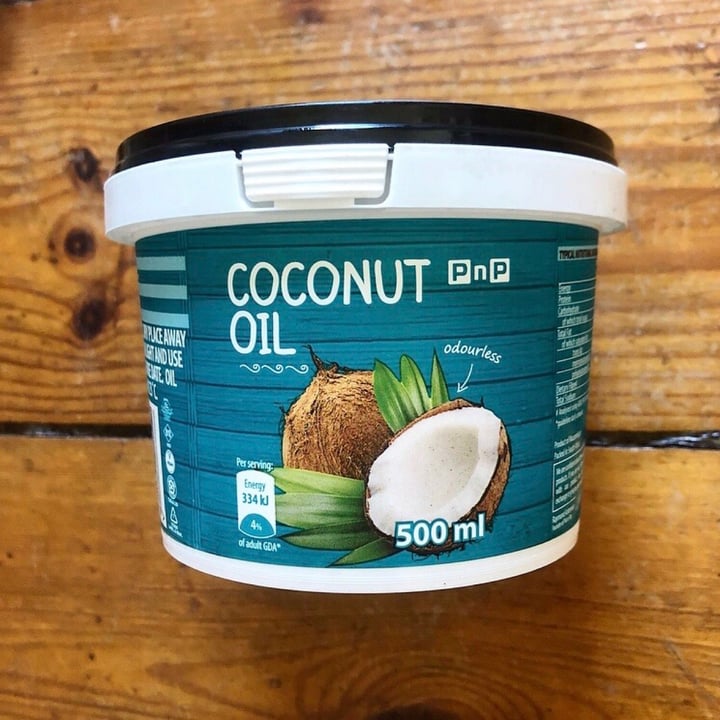 photo of Pick n Pay Coconut Oil 500ml shared by @capetownvegan on  14 Jan 2021 - review
