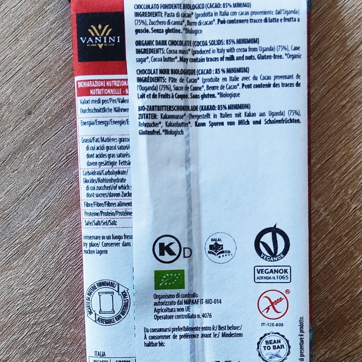 review photo of Vanini Cioccolato Fondente Bio 85% shared by @maylapersonaltrainer on 24 Apr 2022 - review