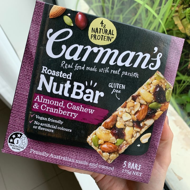 photo of Carman's Almond, Cashew & Cranberry Roasted NutBar shared by @tiascaz on  20 Sep 2022 - review