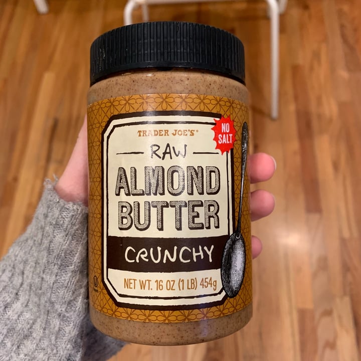 photo of Trader Joe's Raw Unsalted Crunchy Almond butter shared by @newlyvegan on  15 Mar 2021 - review